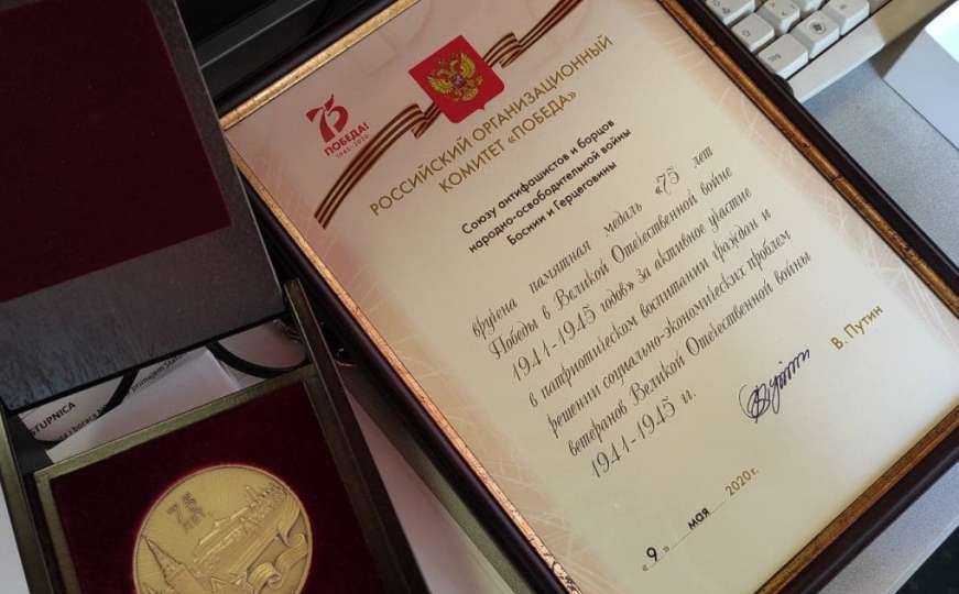 Putin poslao medalju antifašistima iz BiH: Hvala SABNOR-u na pobjedi nad fašizmom!